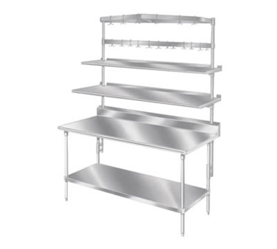 Advance Tabco SWTB-72 72" Table Mount Pot/Utensil Rack - 18-Hooks, Splash Mount, Semi-Circular