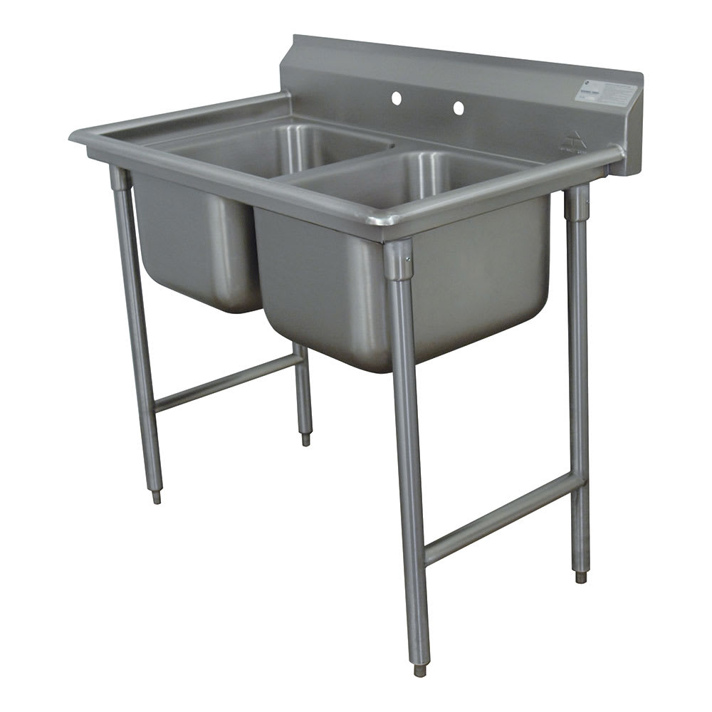 Advance Tabco T9-2-36-X 103" 3-Compartment Sink w/ 20"L x 20"W Bowl, 12" Deep