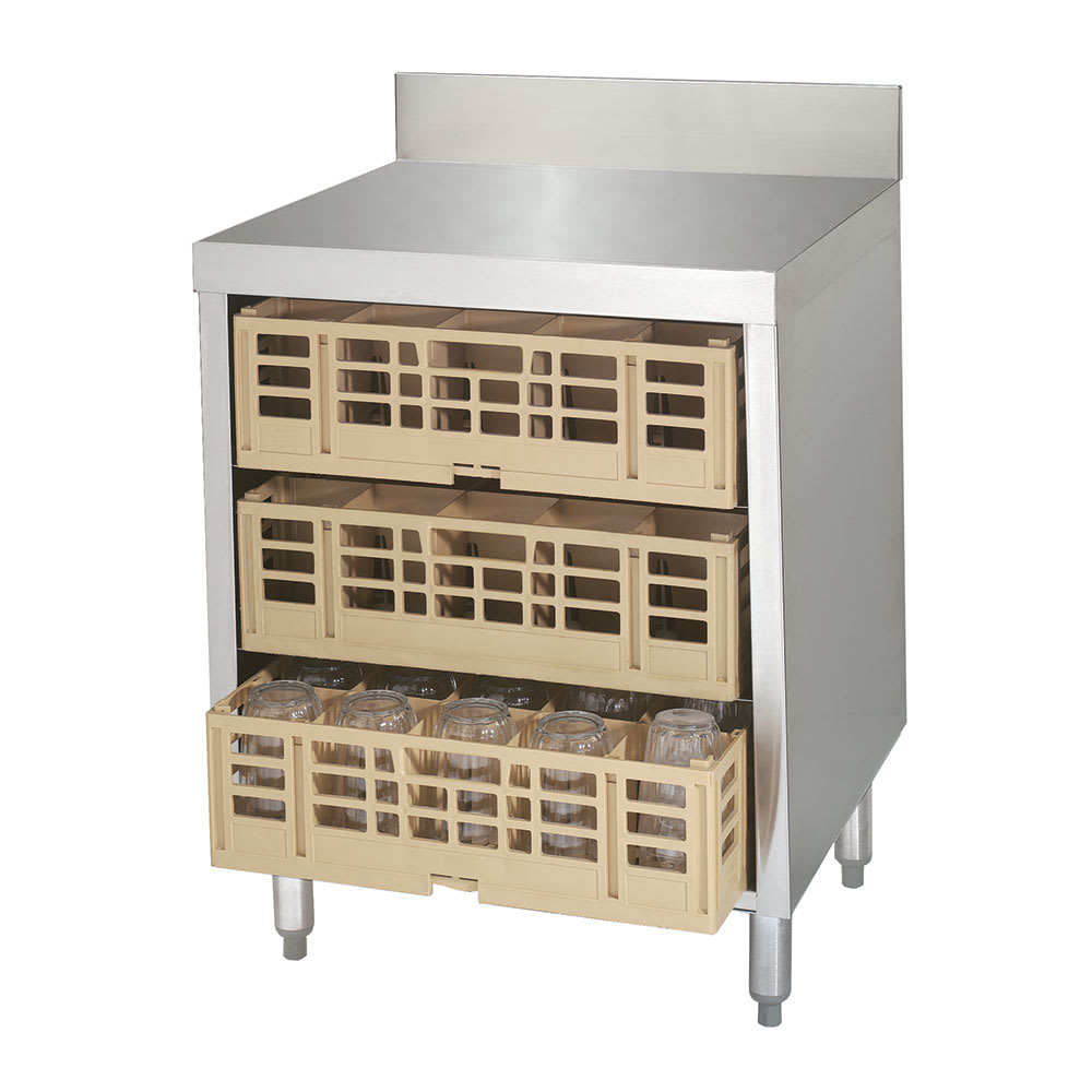 Advance Tabco CRCR24 24" Closed Glass Rack w/ Flat Top & 3Pair