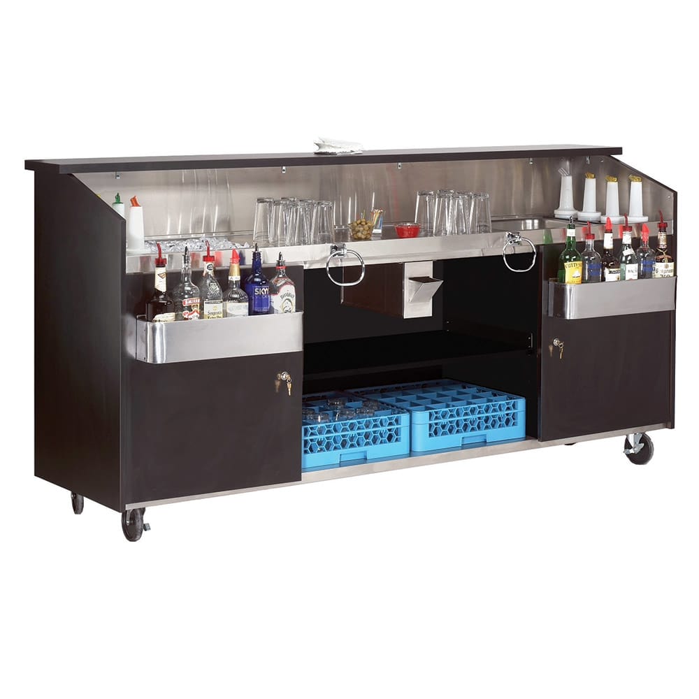 Advance Tabco R8B7 96" Portable Bar w/ Twin Ice Bins, 7-Circuit Post Mix Cold Plate