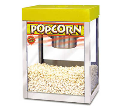 APW MPC-1A 6-8 oz Kettle Popcorn Popper, Stainless, Yellow Enamel Top, 120 V