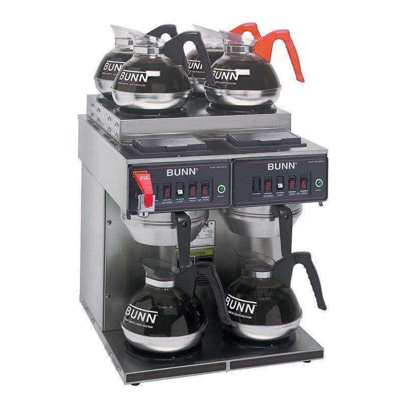 Bunn CWTF-4/2-0011 Coffee Brewer, 4-Upper/2-Lower Warmers, Pourover Feature, Faucet (23400.0011)