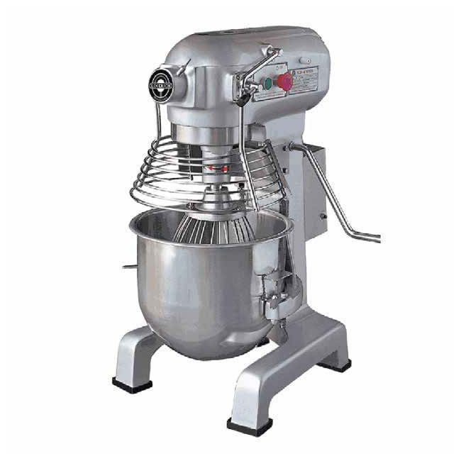 Eurodib M20E ETL 3-Speed Mixer w/ Stainless Bowl, Whip Hook, Beater, 20-qt