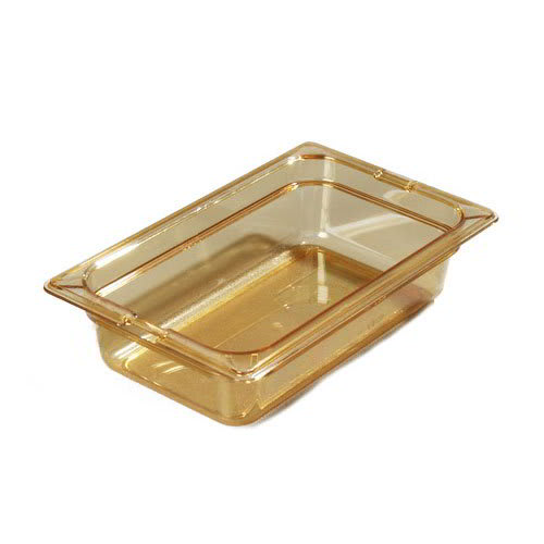 Carlisle 1048013 High Heat 1/4 Size Food Pan - 2-1/2"D, Amber