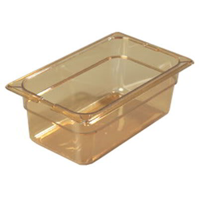 Carlisle 1048113 High Heat 1/4 Size Food Pan - 4"D, Amber
