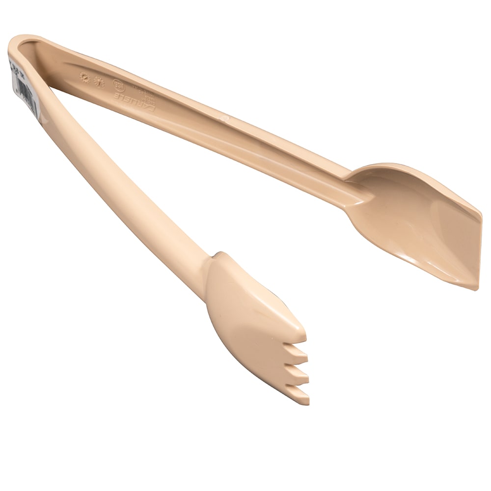 Carlisle 460906 9"L Plastic Salad Tongs, Beige