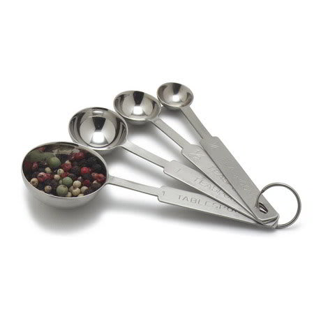 Carlisle 604300 Measuring Spoon Set w/ 1/4-tsp, 1/2-tsp, 1-tsp & 1-tbsp, Stainless