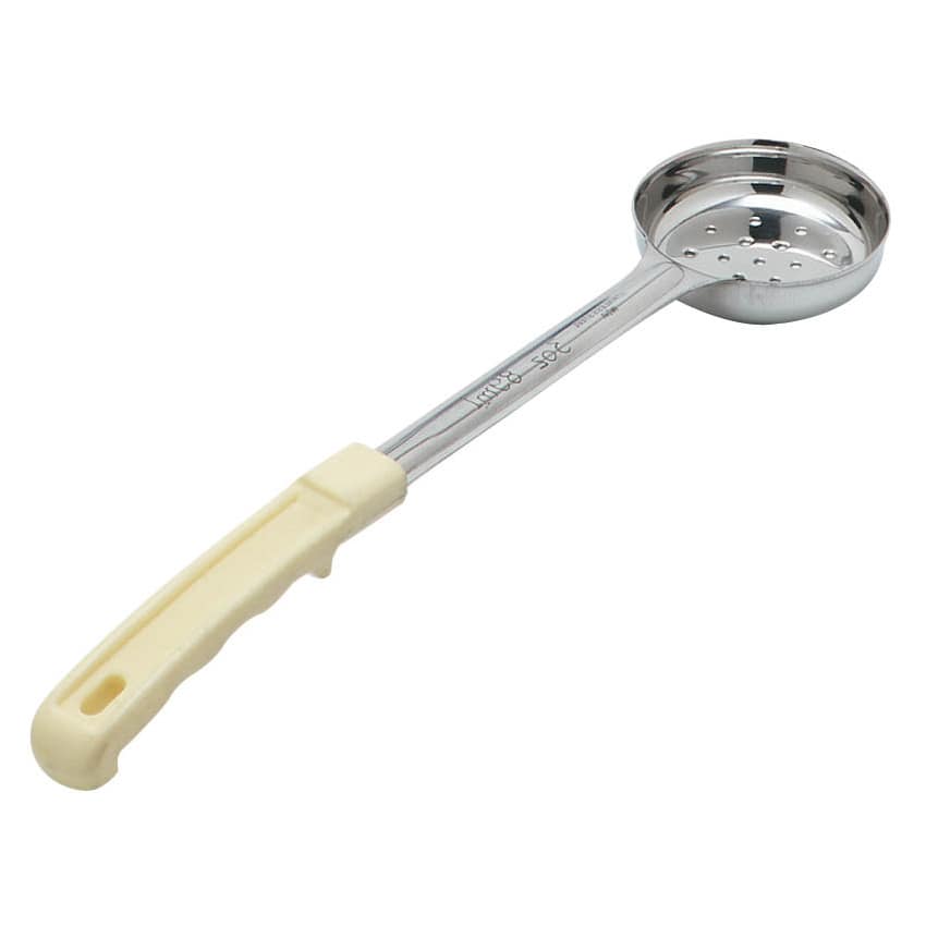 Carlisle 604371 3-oz Perforated Portion Spoon w/ Stainless Bowl, Beige