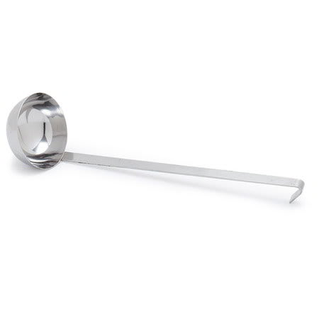 Carlisle 607356 6-oz Round Serving Ladle - Hooked Handle, Stainless