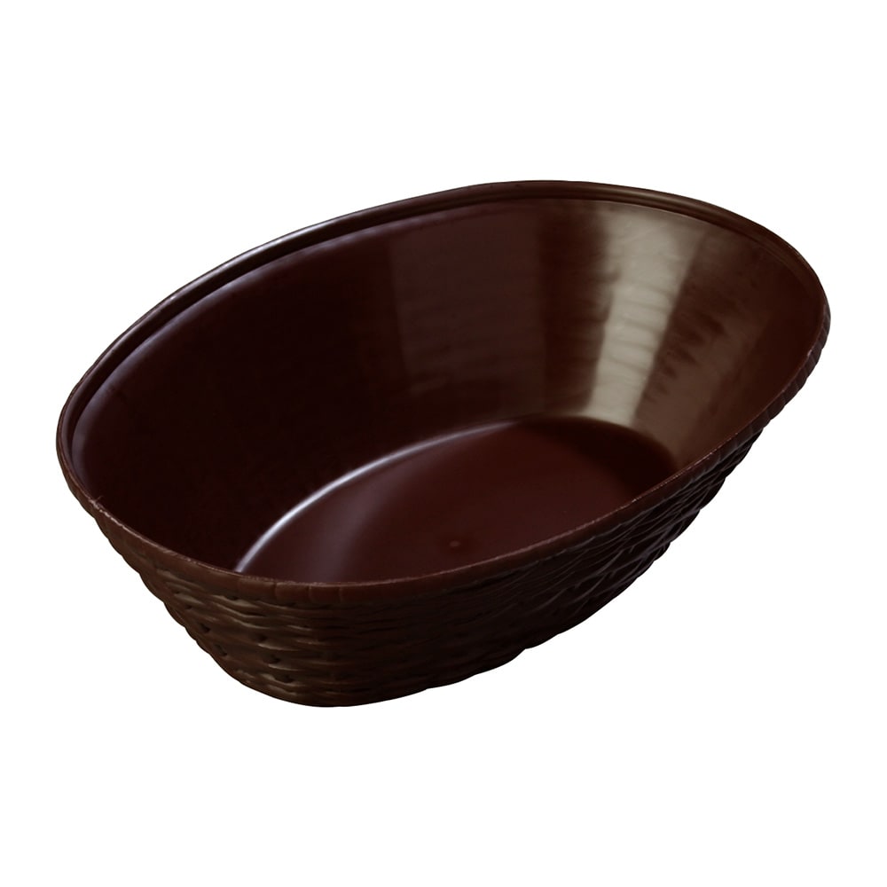 Carlisle 650401 Oval Bread Basket - 9" x 6.25", Polypropylene, Brown