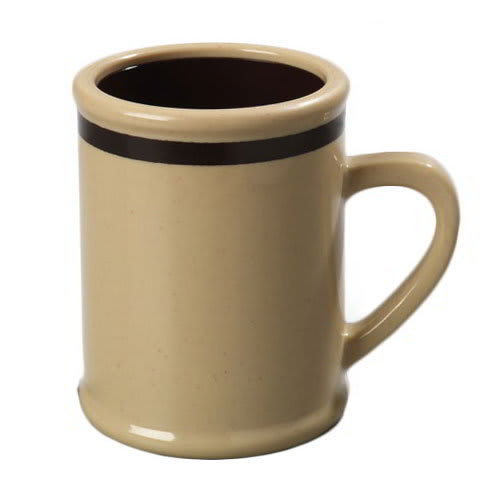 Carlisle 850519 8-oz Rustic Coffee Mug - Stone/Dark Brown