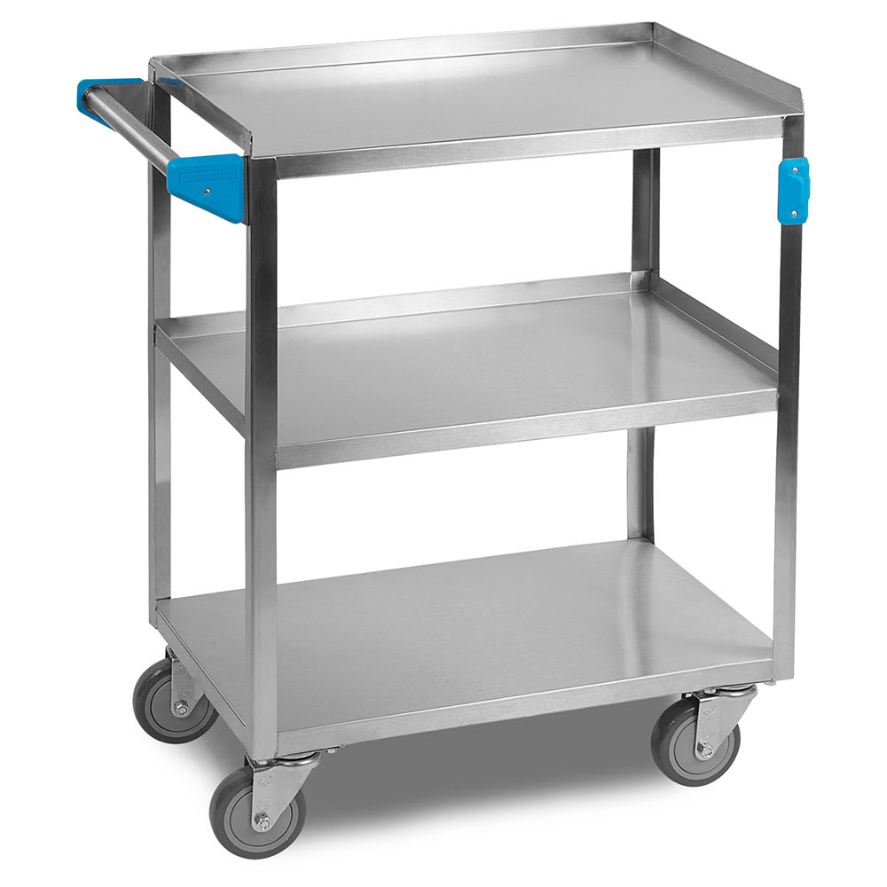 Carlisle UC5031524 3-Level Stainless Utility Cart w/ 500-lb Capacity, Flat Ledges
