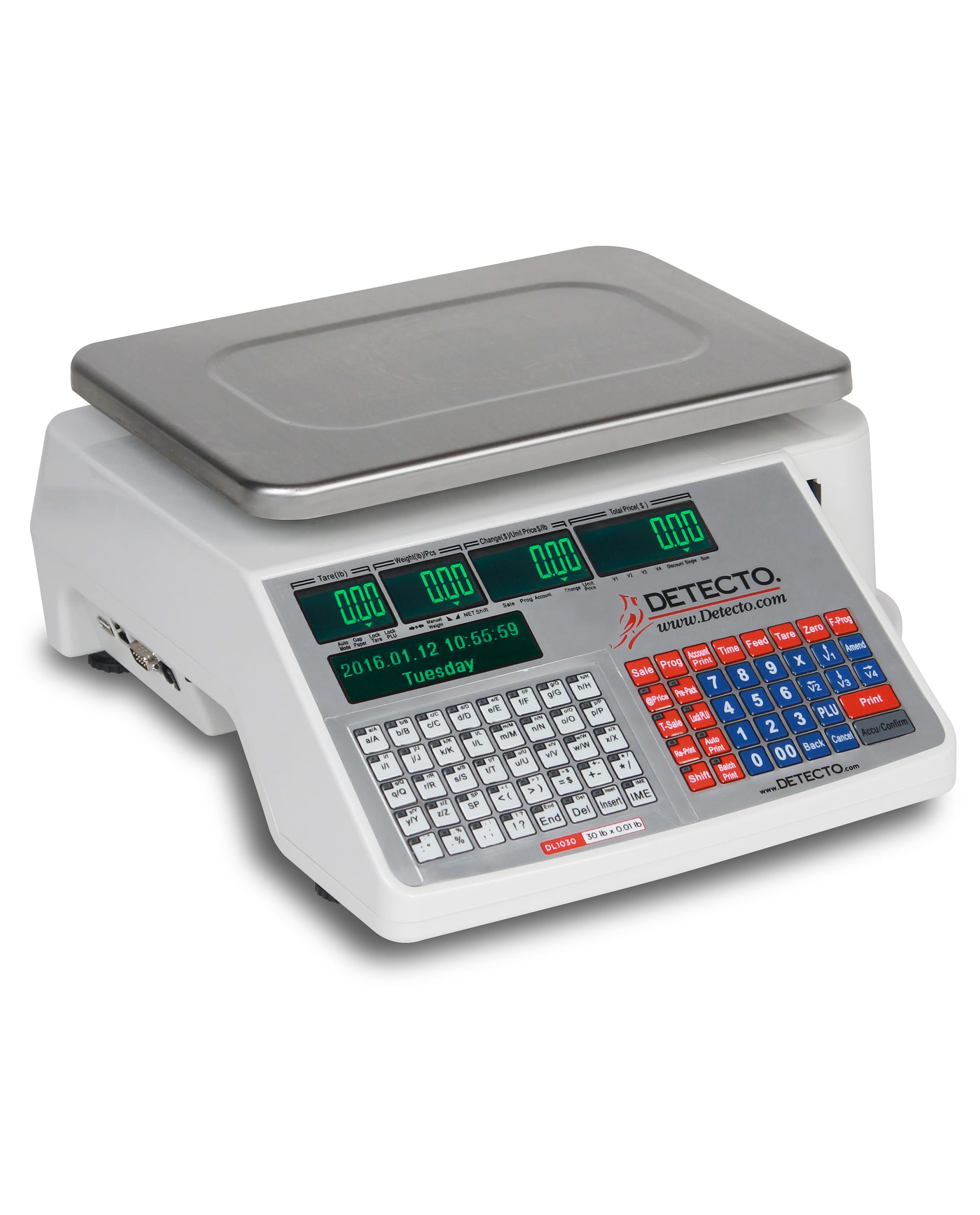 detecto-dl1030-30-lb-digital-price-computing-scale-w-label-printer-120v