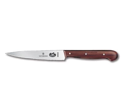 Victorinox - Swiss Army 40003 Light Weight Utility Vegetable Knife w/ 4.75" Blade, Serrated Edge, Rosewood Handle