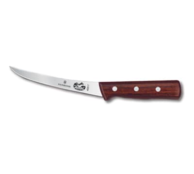Victorinox - Swiss Army 40017 Curved Boning Knife w/ 6" Semi-Stiff Blade, High Carbon Steel, Rosewood Handle