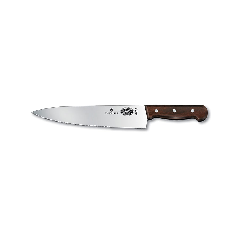 Victorinox - Swiss Army 40023 Chef's Knife w/ 10" Blade, Wavy/Straight Edge, Rosewood Handle