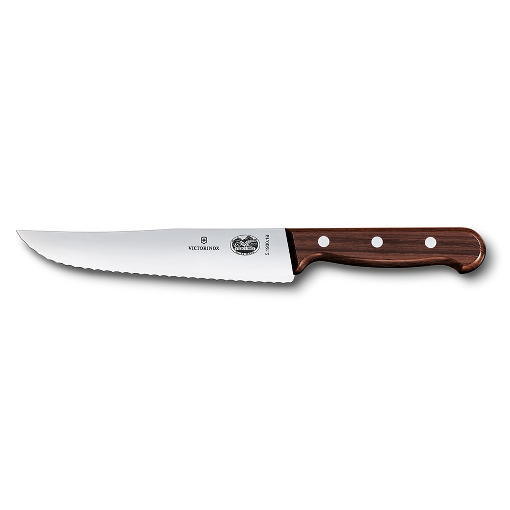 Victorinox - Swiss Army 40025 Chef's Knife w/ 7" Blade, Wavy Edge, Rosewood Handle