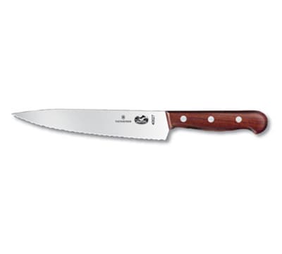 Victorinox - Swiss Army 40027 Chef's Knife w/ 7.5" Stiff Blade, Wavy Edge, Rosewood Handle
