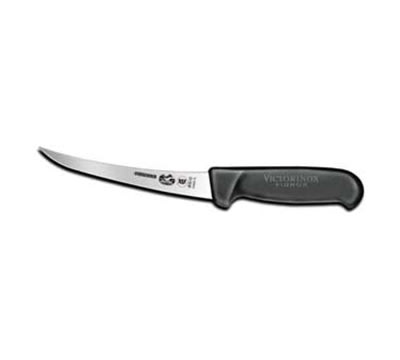 Victorinox - Swiss Army 40515 Curved Boning Knife w/ 6" Semi-Stiff Blade, High Carbon Steel, Black Handle