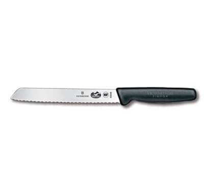 Victorinox - Swiss Army 40548 Slant Tip Bread Knife w/ 7" Blade, Wavy Edge, Black Handle
