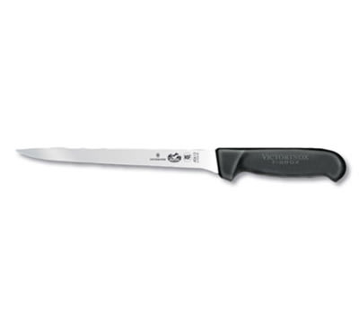 Victorinox - Swiss Army 40613 Straight Boning Knife w/ 8" Flexible Blade, High Carbon Steel, Black Handle