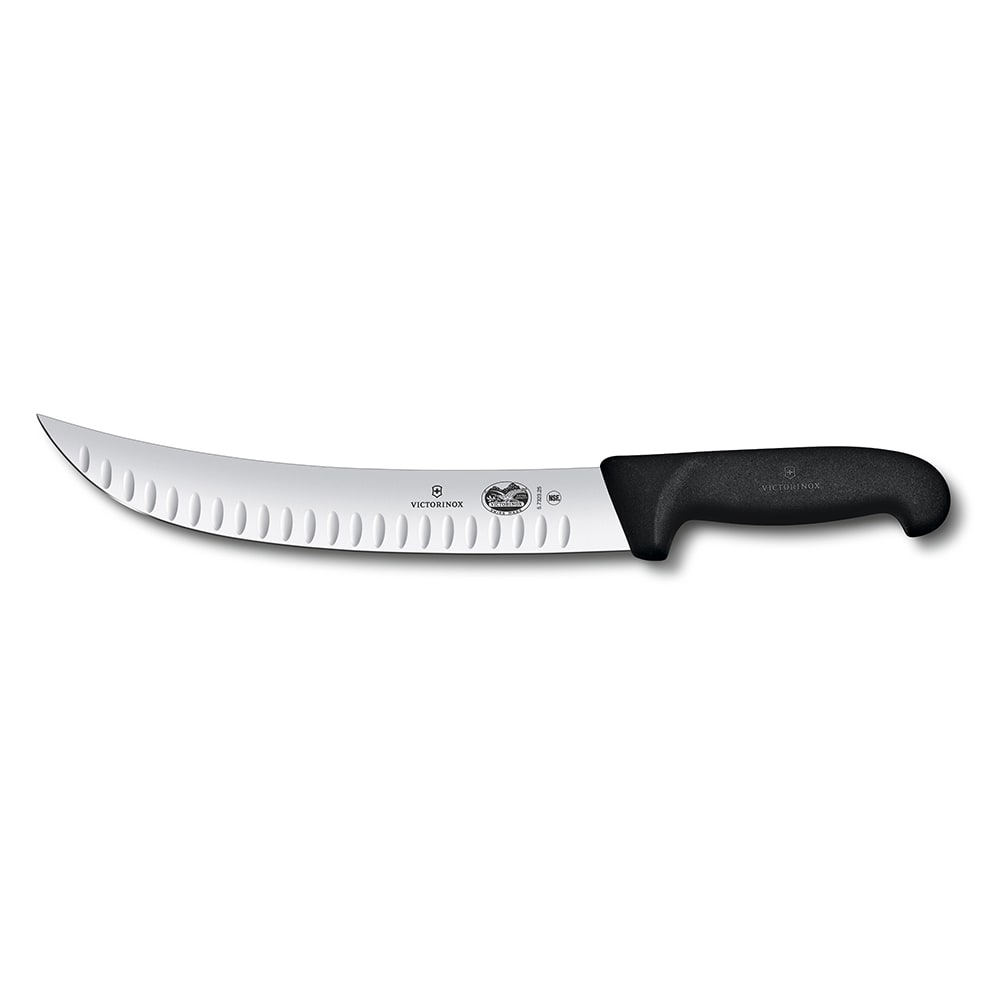 Victorinox - Swiss Army 40634 Curved Cimeter Knife w/ 10" Blade, Granton Edge, Black Handle