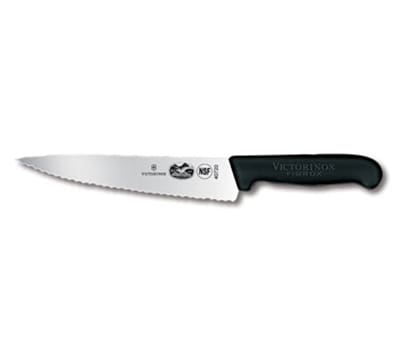 Victorinox - Swiss Army 40720 Chef's Knife w/ 7.5" Blade, Wavy Edge, Black Handle