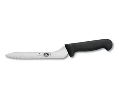 Victorinox - Swiss Army 41694 Bread Knife w/ 7.5" Offset Blade, Wavy Edge, Black Polypropylene Handle