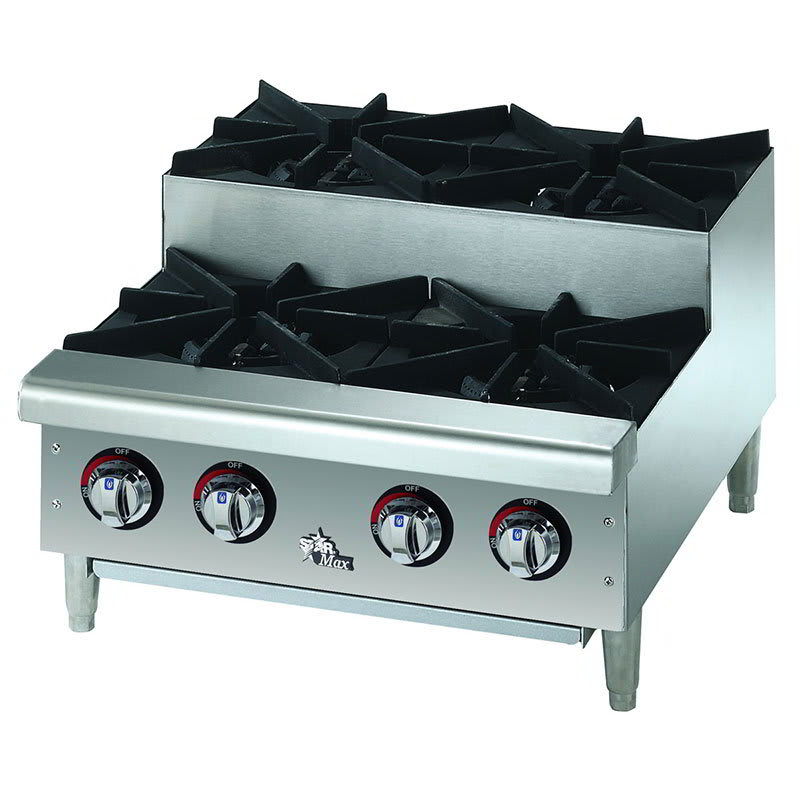 Star 604HF-SU 24-in Step Up Gas Hotplate w/ 4-Burners & Manual Controls