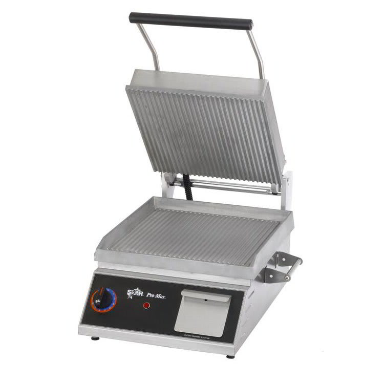 Star PGT14 Panini Grill w/ Grooved Plates & Thermostatic Control, Splash Guard