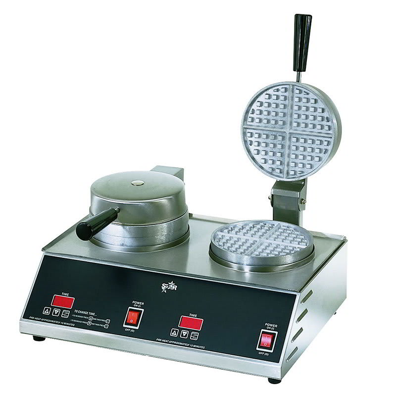 Star SWB7R2E240 Standard Waffle Baker, Double, 7 in Round Grids, 208/240 V