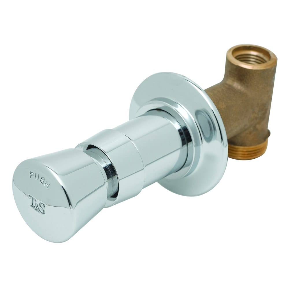 T&S B-1029 Wall Mount Concealed Straight Valve - Slow Self Closing