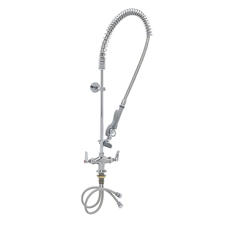 T&S B-2244-B Pre-Rinse Unit, 18" Riser, Cross Flow Prevention, 6"Wall Bracket