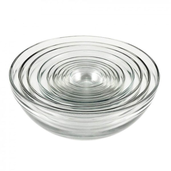 glass mixing bowls with handle and spout