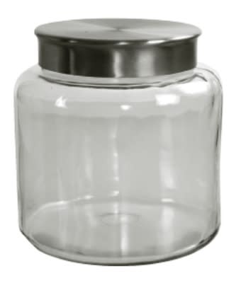 Anchor 95750 1.5-gal Mini Modern Montana Jar w/ Brushed Aluminum Metal Cover, Crystal