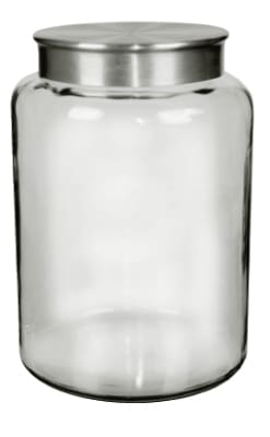 Anchor 95752 2.5-gal Mini Modern Montana Jar w/ Brushed Aluminum Metal Cover, Crystal