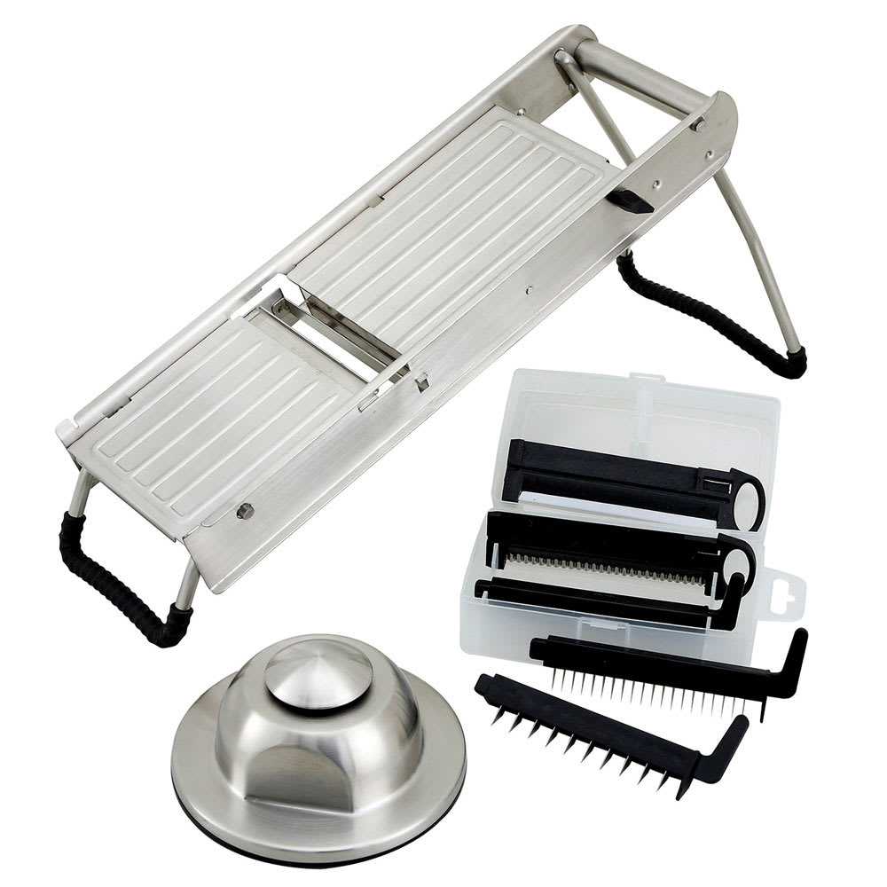Winco MDL15 Mandoline Slicer Set w/ Hand Guard & (5) Interchangeable