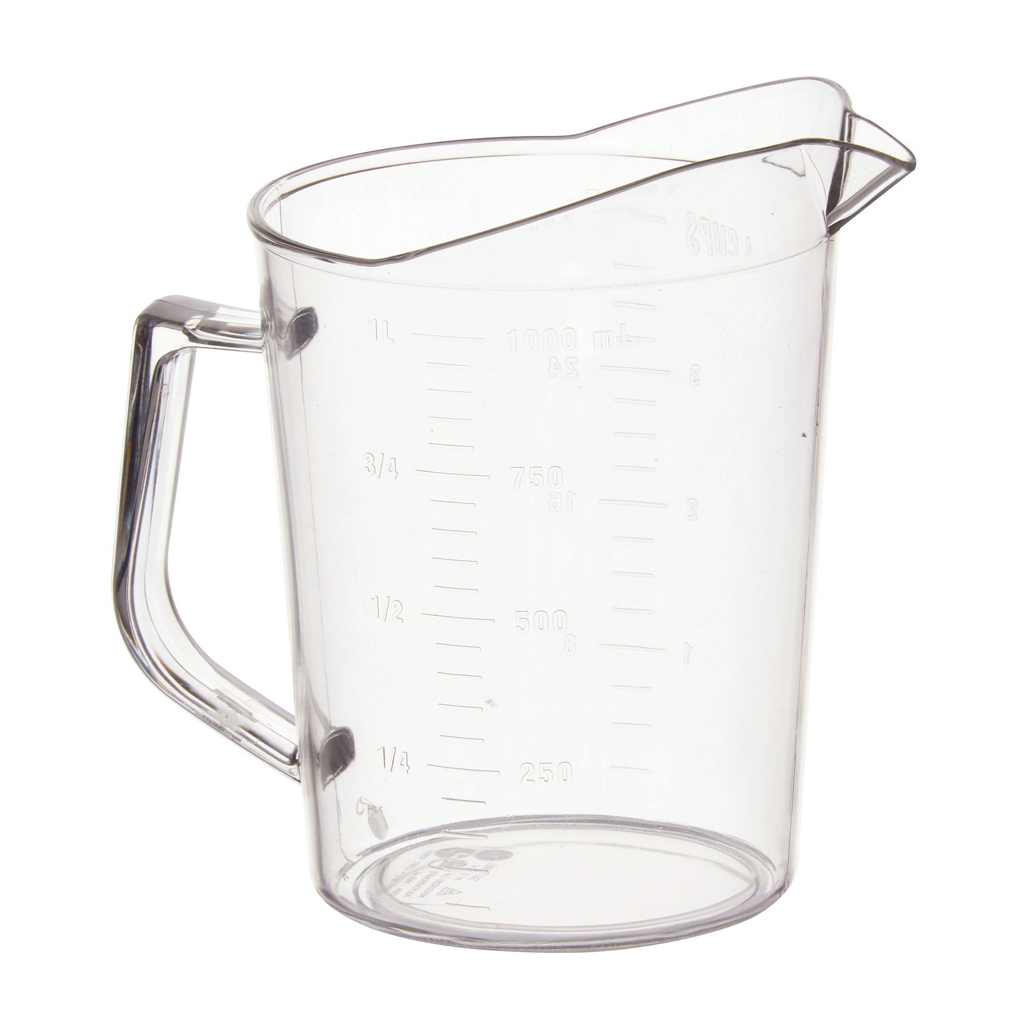 Winco PMU-25 1 Cup Graduation Markings Clear Polycarbonate Measuring Cup