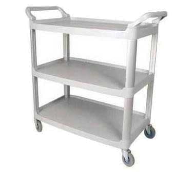 Winco UC-35G 3-Level Polymer Utility Cart w/ Raised Ledges