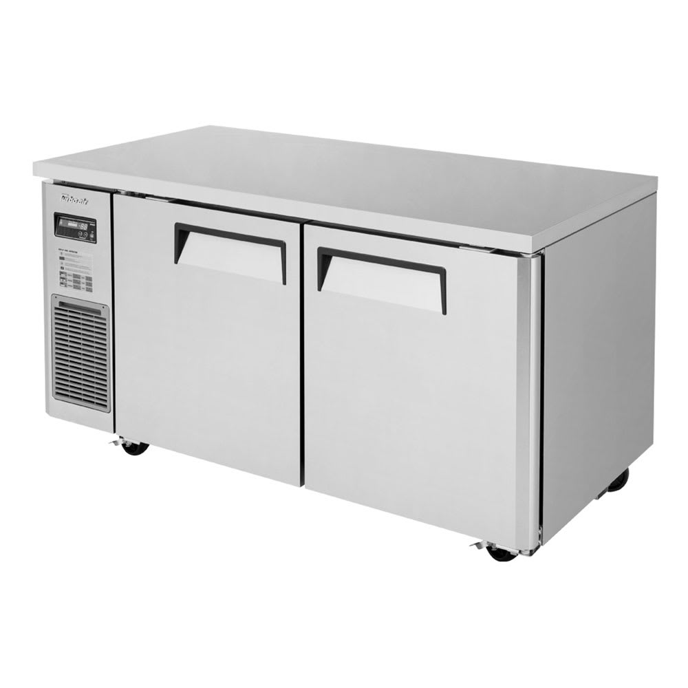 Turbo Air JUF-60-N 13.6 cu ft Undercounter Freezer w/ (2) Section & (2) Door, 115v