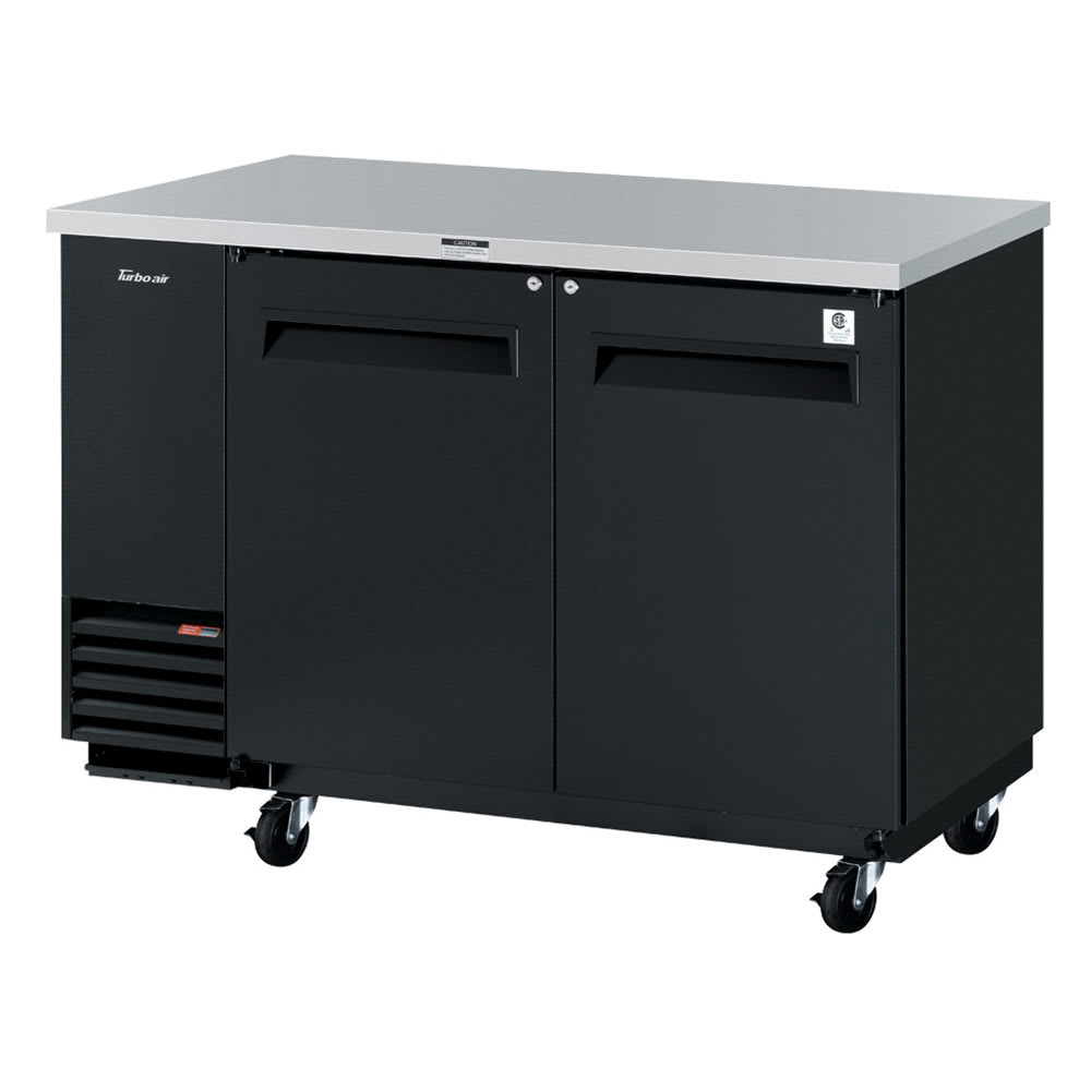 Turbo Air TBB-2SB-N6 59" (2) Section Bar Refrigerator - Swinging Solid Doors, 115v