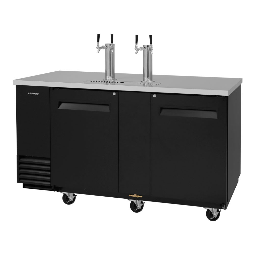 Turbo Air TBD-3SB 69" Draft Beer System w/ (3) Keg Capacity - (2) Columns, Black, 115v