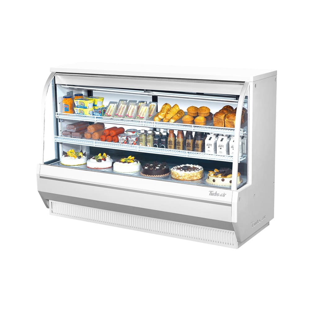 Turbo Air TCDD-72H-W-N 72.5" Full Service Deli Case w/ Curved Glass - (3) Levels, 115v