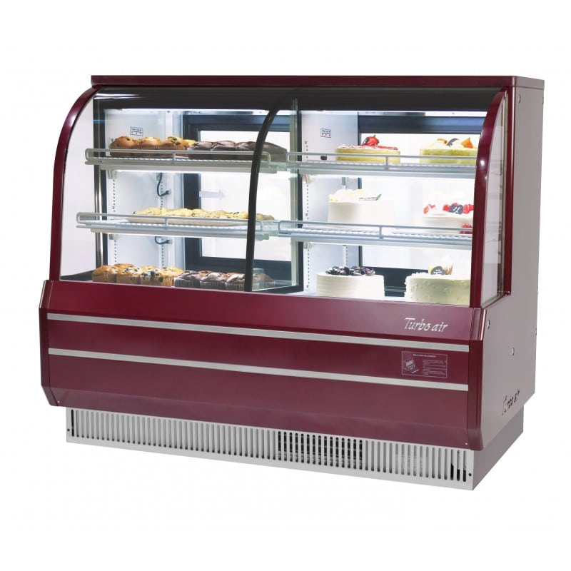 Turbo Air TCGB-60CO-R-N 60.5" Full Service Bakery Display Case w/ Curved Glass - (3) Levels, 115v