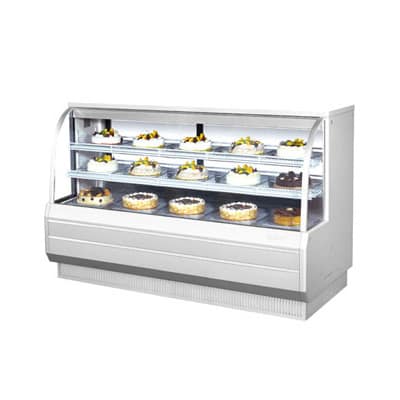 Turbo Air TCGB-72CO-R-N 72.5" Full Service Bakery Display Case w/ Curved Glass, (3) Levels, 115v