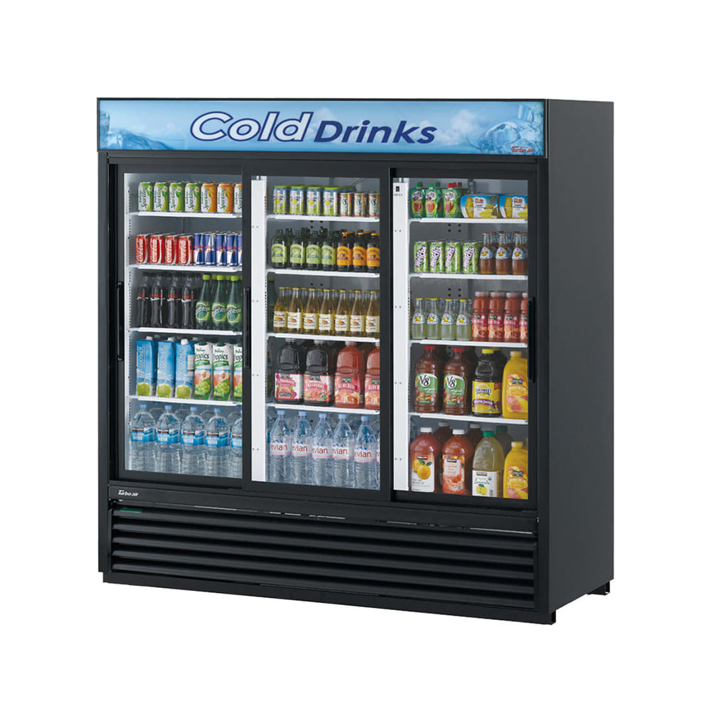 Turbo Air TGM-69RB-N 78" Three-Section Glass Door Merchandiser w/ Sliding Doors, 115v