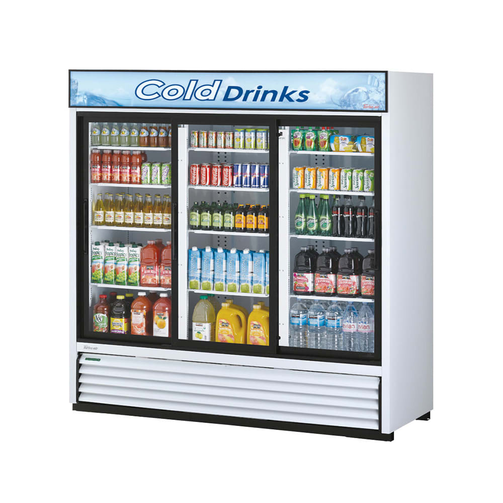 Turbo Air TGM-69R-N 78" Three-Section Glass Door Merchandiser w/ Sliding Doors, 115v