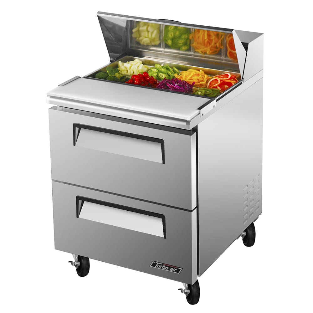 Turbo Air TST-28SD-D2 27" Sandwich/Salad Prep Table w/ Refrigerated Base, 115v