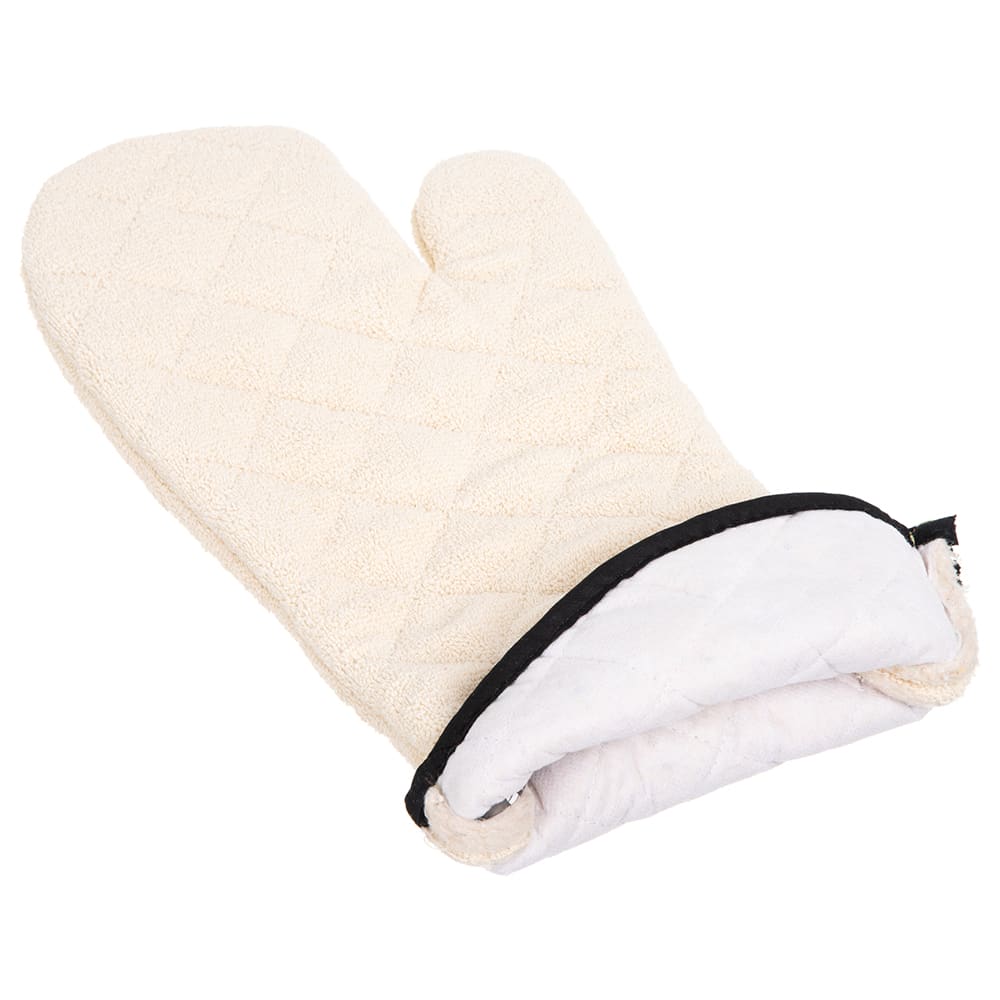 San Jamar 817TM Terry Oven Mitt, 17", Heavy Duty Institutional Grade, Tan