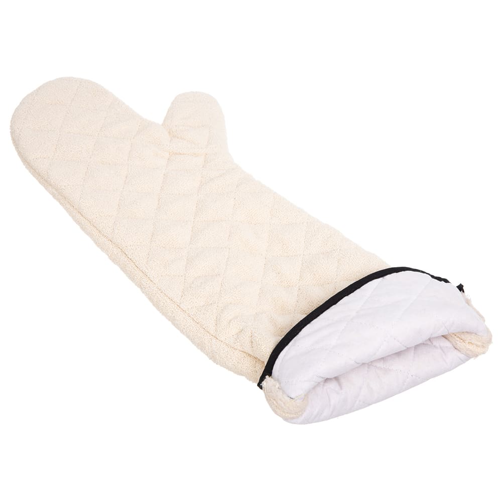 San Jamar 824TM Oven Mitt, 24", Heavy Duty Institutional Grade Terry, Tan